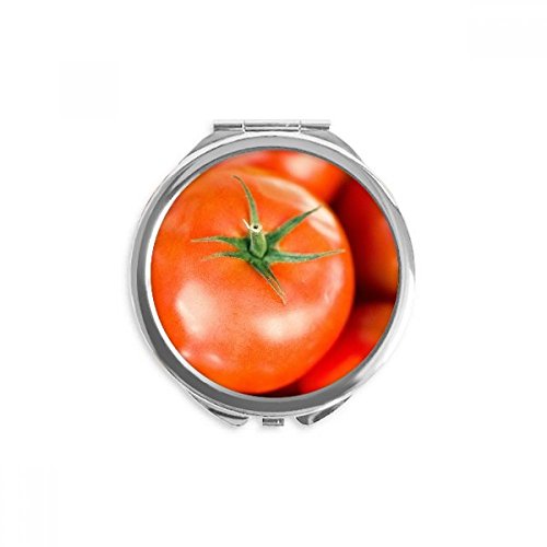 Picture de tomate de frutas temperadas frescas espelho compacto espelho redondo vidro portátil de