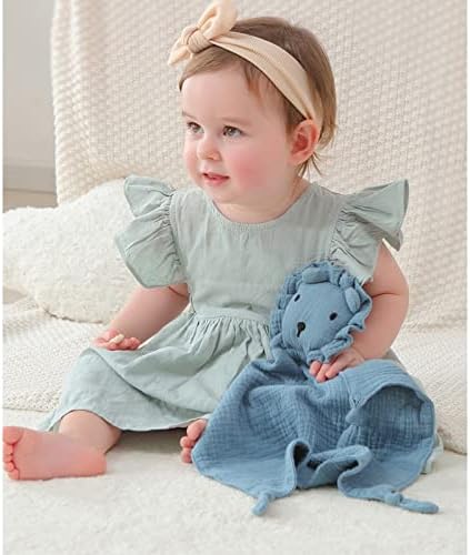 ZXH Nome bordado personalizado Cobertor de segurança do bebê, musselina de algodão Baby Lovey, Soft &