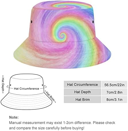 Tie Dye Multi Rainbow Bucket Hat para homens homens Moda Sun Hat Hat Pack Travel Beach Fisherman