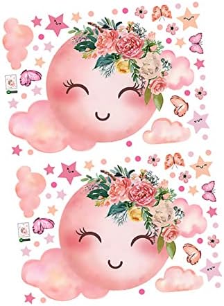 Toyvian 2 lençóis adesivos decorativos adesivos de decoração de bebê para crianças decoração de parede de flor,