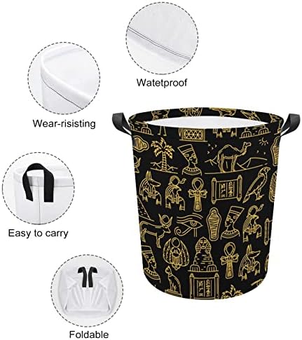 Egito Nefertiti e Ra Anubis e Pirâmides Mummy Esfinge Lavanderia Lavanderia cesto dobrável cesta de lavanderia