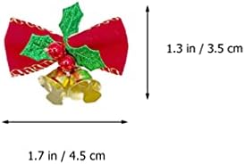 Nuobesty mini arcos chrismas decoração arco de natal com sinos xmas mini bowknotning pendurado arcos de Natal