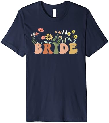 Bride Wedding Bride Wildflower Bachelorette Party Tees Premium T-Shirt
