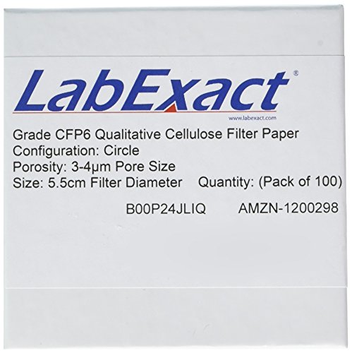 LabExact 1200297 Grade CFP6 PAPELO DE FILLOSE CELULOSE QUALIITATIVO, 3-4 µm, 5,5cm