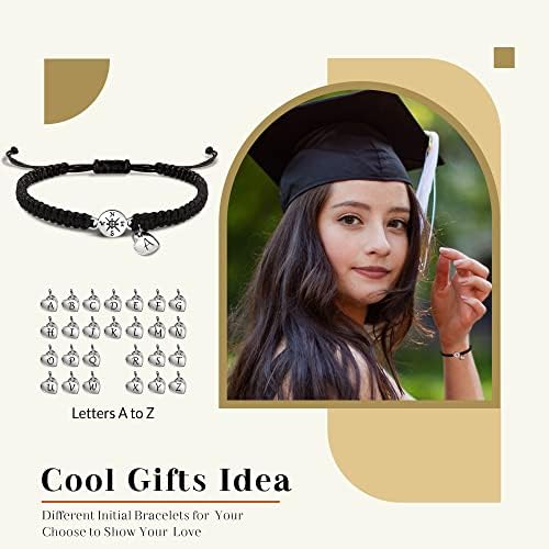 Presentes de graduação para suas pulseiras iniciais 2023 para mulheres adolescentes cartas de coração