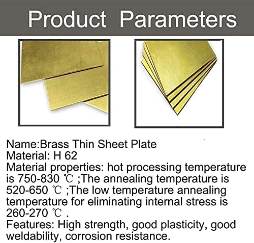 Folha de cobre Nianxinn Folha H62 Placa Brass Indústria DIY Folha de experimentos Espessura de 0,6 mm, largura