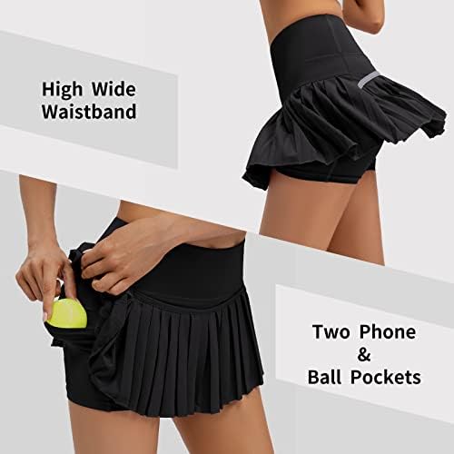 Saia de tênis de tênis raroauft saias de golfe plissadas com bolsos esportes esportivos de esportes
