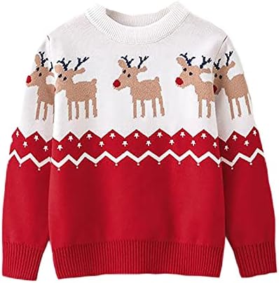 Criança menina menina de Natal suéter knite pullover natal rena elk boneco de neve sweethirts