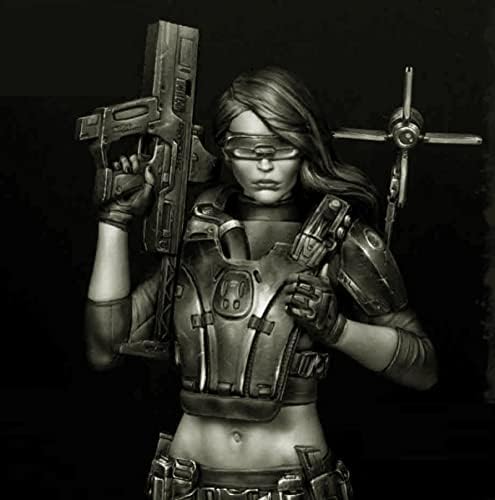 Goodmoel 1/10 Sci-Fi Mechanical Female Warrior Resin Bust Modelo / Soldado Desmonte e Soldado Die Kit
