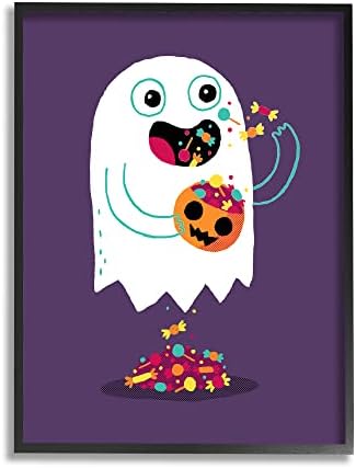 Stuell Industries Sorrindo Fantasmas Comer Candy de Halloween Abóbora esculpida, Design de Michael