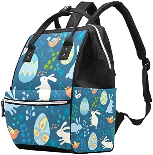 Coelhos coloridos ovos e pássaros Backpack Backpack Baby Nappha Sacos Multi -Função Bolsa de Viagem de Grande