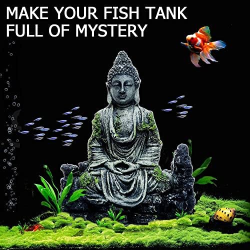 Horolas Aquarium Buda, ornamentos de tanque de peixes grandes decoração de aquário de estátua de Buda Buda,