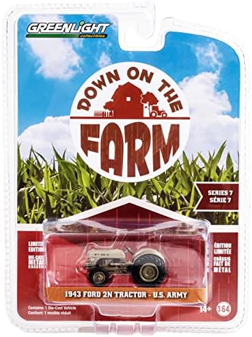 1943 2n Trator Brown U.S. Exército Down the Farm Series 7 1/64 Modelo Diecast by Greenlight 48070 A