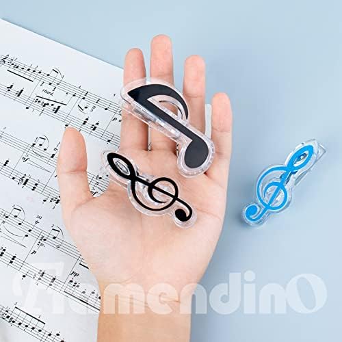 FRAMENDINO, 20 Pack Pack Paper Clip Multicolor Music Note Clips Holder Página Página Página Plástico Clips