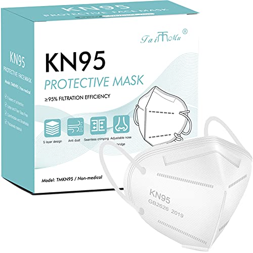 TAIMU TM KN95 Máscaras faciais para proteção - eficiência do filtro 95% - 5 camadas máscara de poeira descartável,
