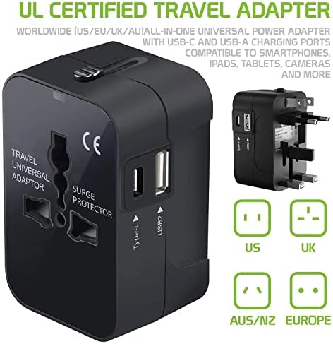 Viagem USB Plus International Power Adapter Compatível com Micromax Canvas EVOK Power para energia em