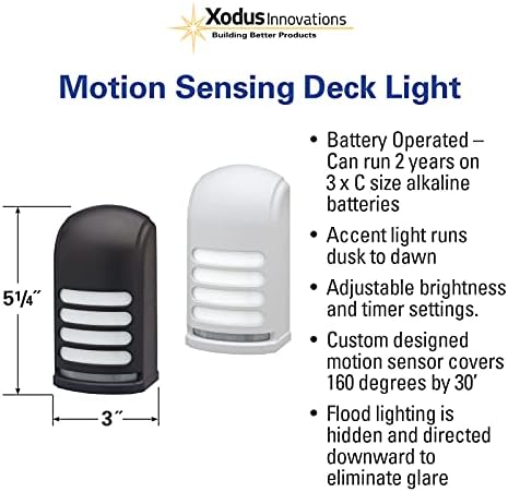 Xodus Innovations BL776 Motivo operado pelo deck LED ativado e luz da escada, uso externo ou interno,