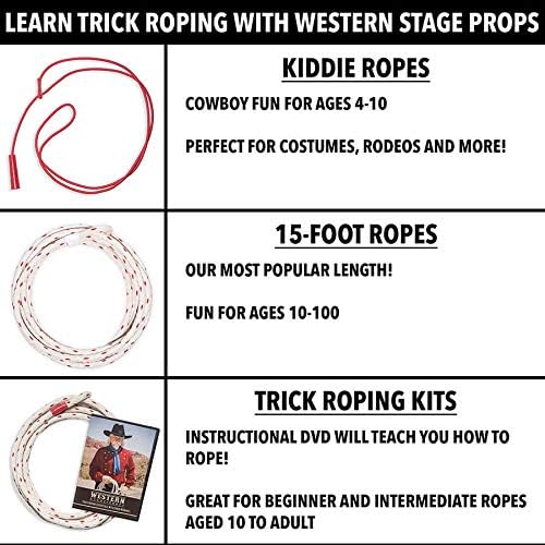 Ocidental Props Cotton Truque de corda Lasso | Lariat Looper corda para crianças e adultos | Queimador de