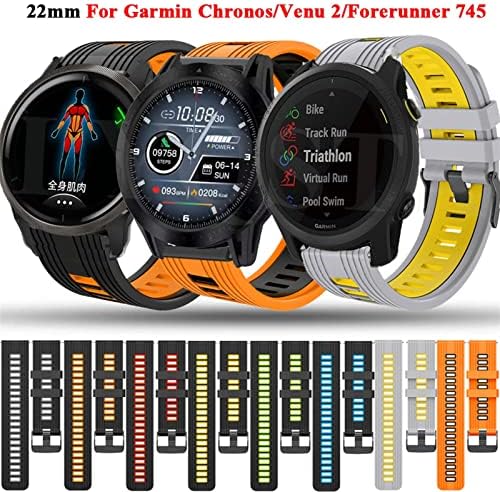 Bandkit 22mm de pulseira de pulseira para Garmin Venu 2/Vivoactive 4 Smartwatch Silicone WatchBand Forerunner