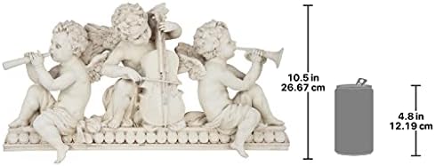 Design Toscano Notas Muscian Angels Sculptural Wall Holding Pity, Single, Faux Stone Acabe, Twin