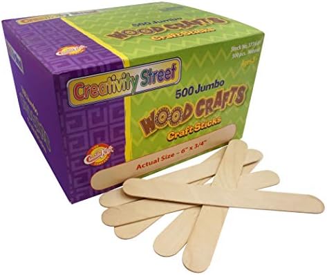 Criatividade Street® Jumbo Sticks, natural, 6 x 0,75, 500 peças por pacote, 2 pacotes