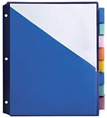 Office Depot Brand Divisador de plástico inserível, 8 tab, 9 1/2in x 11 1/4in, cores variadas