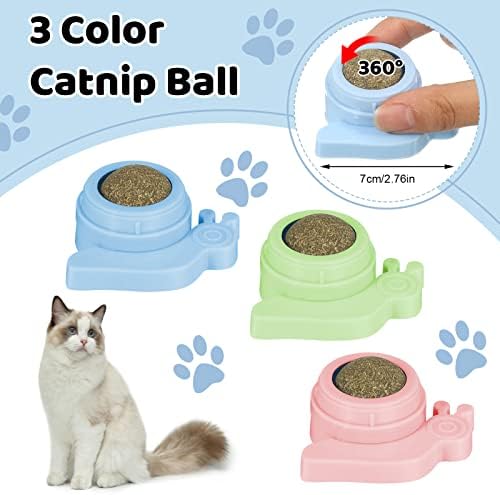 Bolas de catnip para parede de gatos, 3 brejeiras de pacote de catnip, brinquedos de gatos de limpeza de dentes,