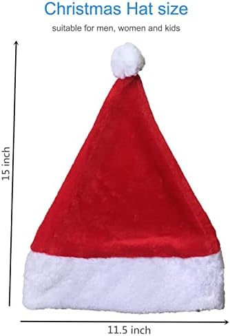 Yiseng 2pcs chapéu de natal unissex extra espessa veludo chapéu de santa para chapéu de férias de Natal