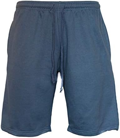 Republic Blue Men's Casual Cotton Elastic Active Jogger Gym Shorts com bolsos