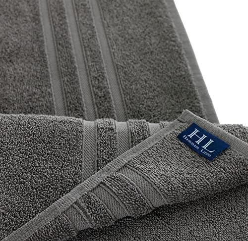 Hammam Linen Cool Cinza Toalhas 4 -PACK - 27x54 Qualidade premium macia e absorvente, perfeita para uso diário