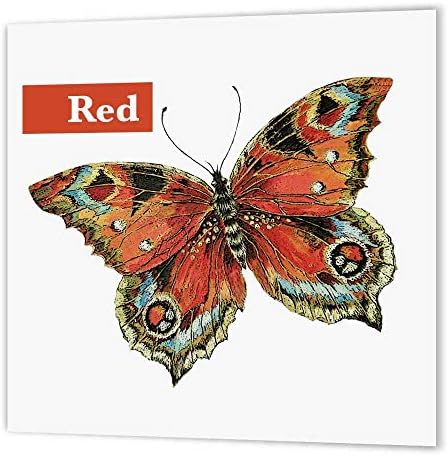 3drose ht_200542_2 borboleta vermelha, ferro de borboleta vintage em papel de transferência de calor para