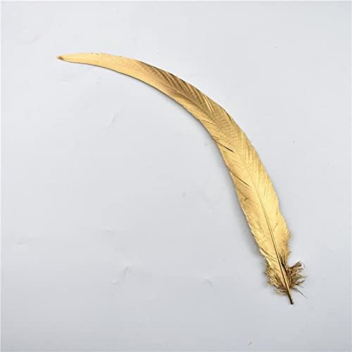 Zamihalaa 100pcs/lote mergulhado em tinta dourado prata ralo cauda cauda de galo natural de penas para