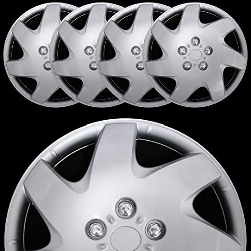 Novas capas de roda Hubcaps Fits 2002-2006 Toyota Camry; 16 polegadas; 7 falou direcional; Prata; Plástico;