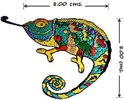 Xomise Gangue de 3 PCs Chameleon Gecko muito fofo Colorido Ferro bordado em remendos para jaquetas de