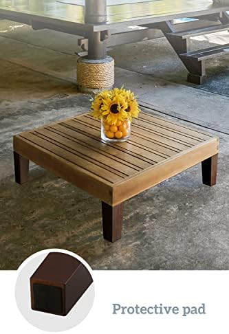 Sofá de madeira de 6 polegadas Pernas de 4, mobiliário de madeira quadrada marrom Pés de pé