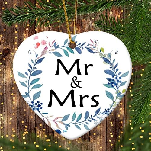 3 polegadas Sra. Sra. Flor Wreath Citting Ornaments Coração Ornamentos de Natal para crianças meninos