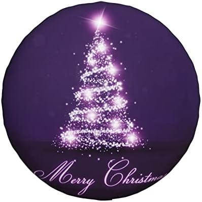 Christmas Purple Tree 14 -17 Tampa de pneus sobressalente impressa, adequada para carros, caminhões,