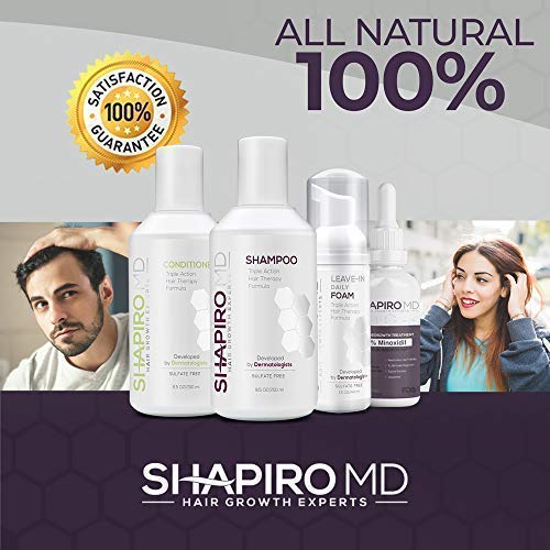 Shampoo para perda de cabelo e conjunto vegano de espuma Leave-in | DHT lutando fórmulas veganas para um cabelo