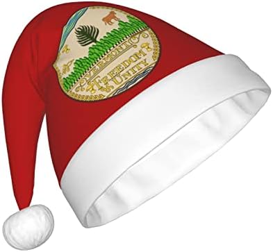 Zaltas State Selo do Chapéu de Natal de Vermont para Hats adultos e confortáveis ​​de Papai Noel para materiais