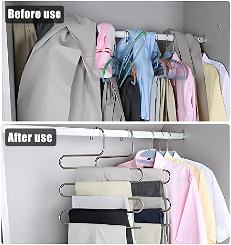 Conjunto YSML de 2 Organizador de armazenamento suspenso rack, rack de calças multifuncionais sem deslizamento,