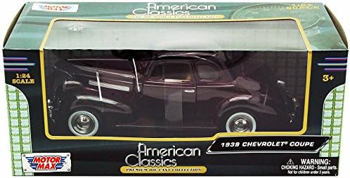 1939 Chevy Coupe, Borgonha - MotorMax 73247 -1/24 Escala Diecast Model Toy Car para crianças unissex