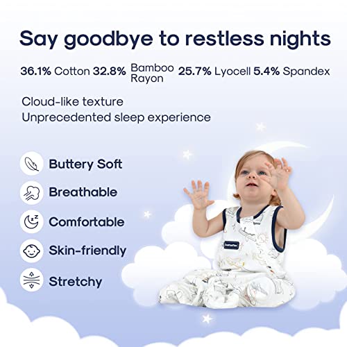 DOMIAMIA BABY SONEÇO SACK Ultra Soft Soft Softler Sagacho de dormir 1.0 Tog por 24-36 meses Baby Tencel