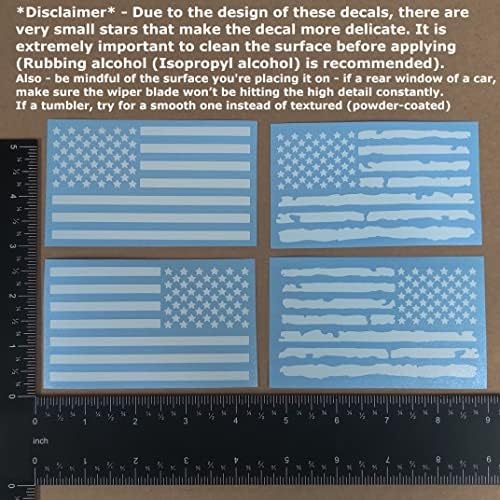 American Flag Decal 4 Pack: American Flag, decalques de bandeira americana angustiada