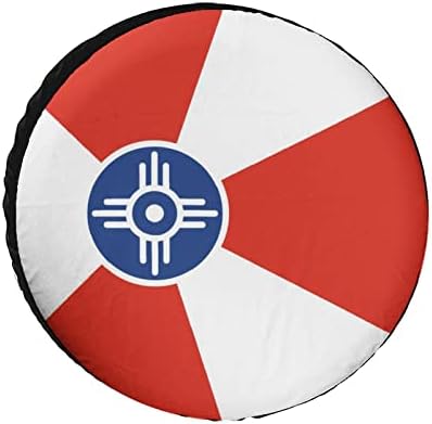 Tampa de pneu sobressalente da bandeira da cidade de Wichita Oxford Protetores de UV à prova