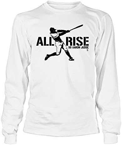 T -shirt Aaron Judge - All Rise - Impressão preta - Tee LongSleeve/White/XL