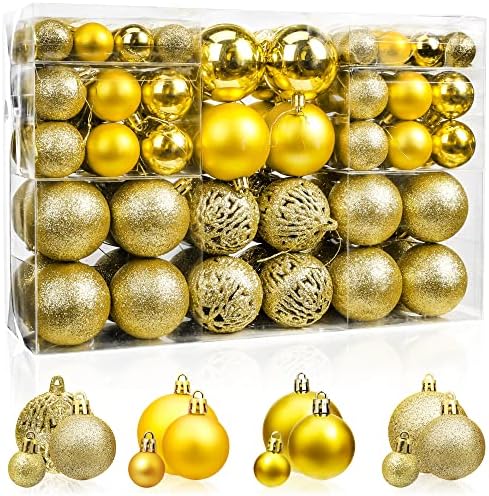 Brizled 200 LED Alteração de cores Chrstmas Lights +100pcs Gold Christmas Tree Balls for Christmas Tree