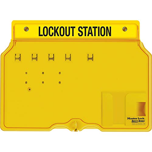 Mestre Lock 1482bp1106 Estação de cadeado de etiqueta de bloqueio, amarelo