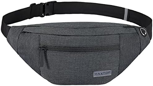 Maxtop Large Crossbody Fanny Pack Belt Bag com bolsos de 4 zíper, presentes para desfrutar de treino