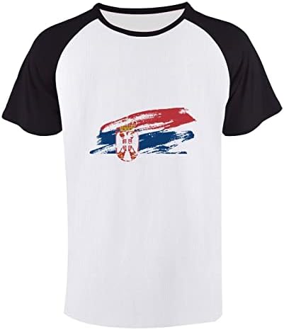 Bandeira sérvia vintage camisetas de manga curta masculinas raglan t camisetas de algodão tops de
