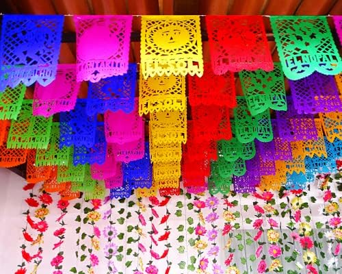 LOTeria mexicana Papel Picado em espanhol, decoração de festa temática do México, banners de papel
